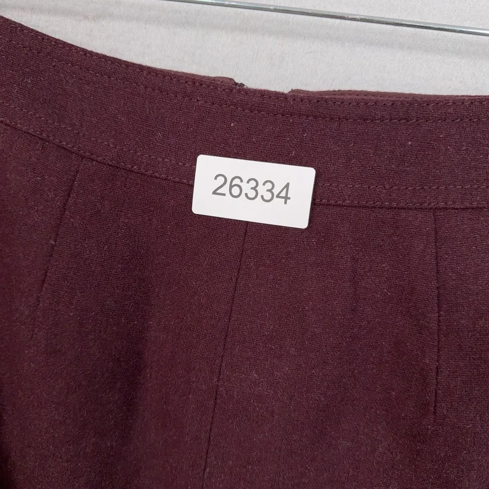 Madewell Skirt Womens 4 Burgundy Wool Blend A Line Mini Zip Pockets Career Fall